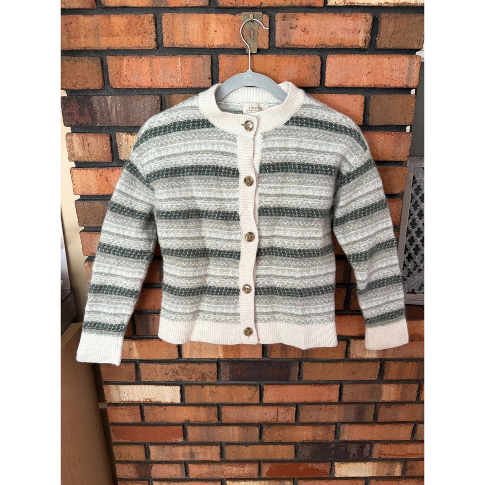 Haven Well Within Merino Wool Striped Cardigan